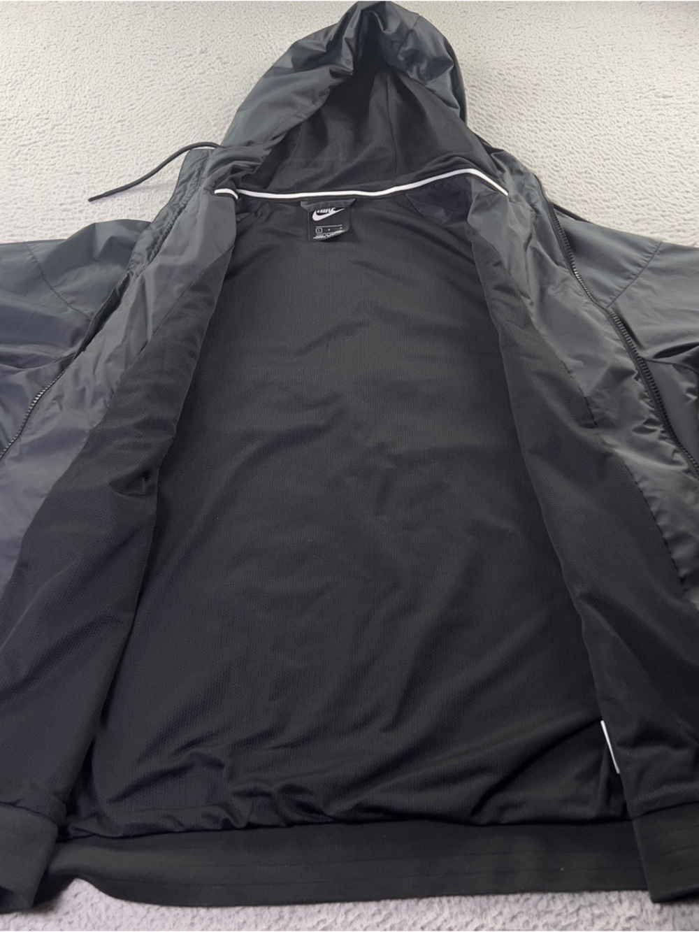 Nike Sportswear Windrunner Jacket Womens Large Black Full Zip Hooded Athletic - Picture 7 of 10